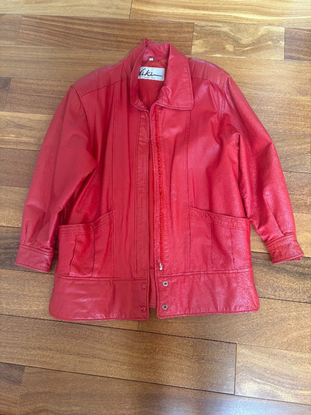 Niki vintage 1980's red leather jacket